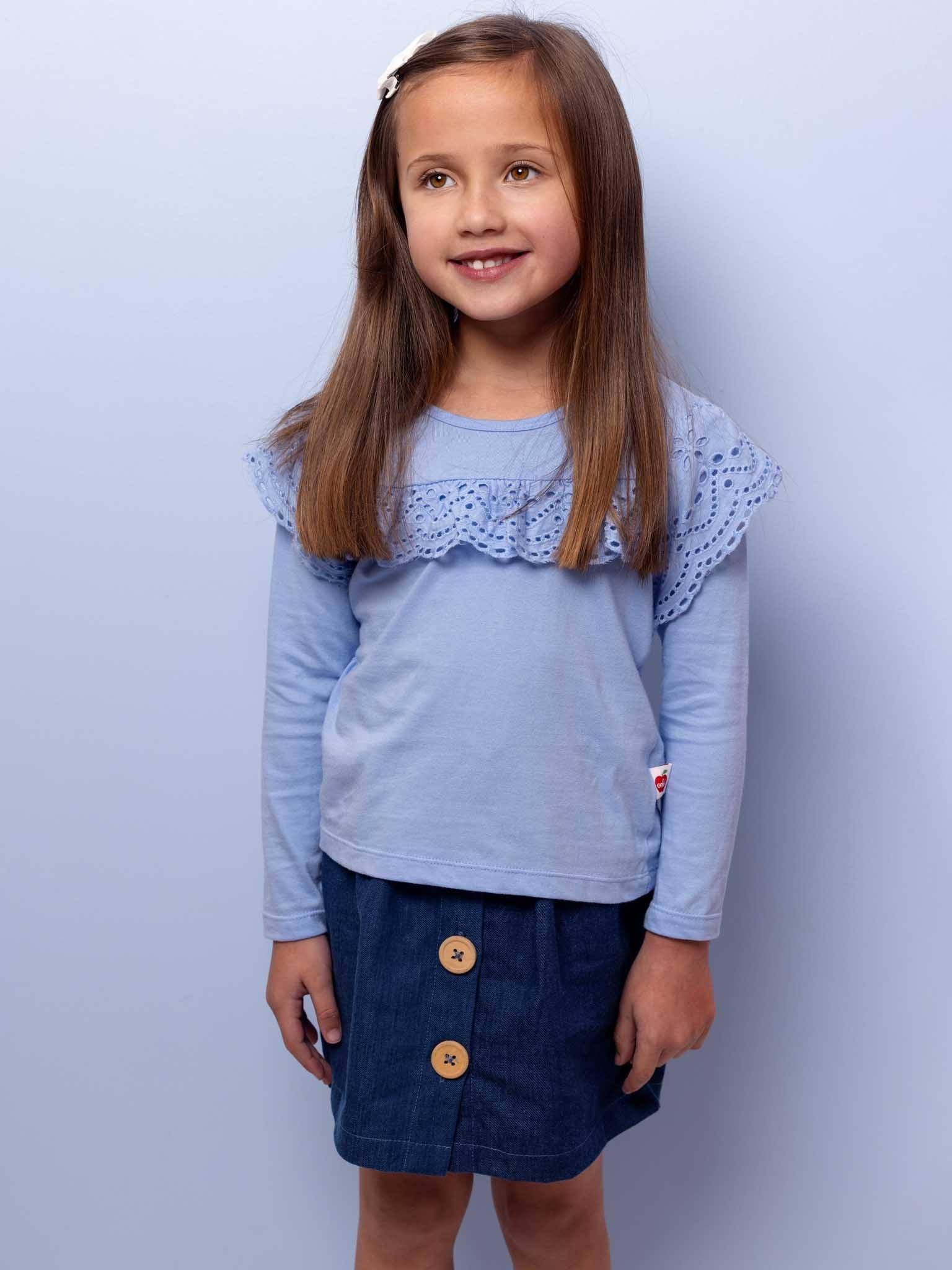Lace Front Tee Blue - Imperfect - Oobi