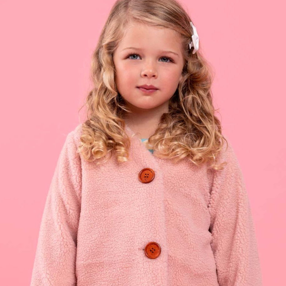Faux Fur Light Pink Fuzzy Jacket - Oobi