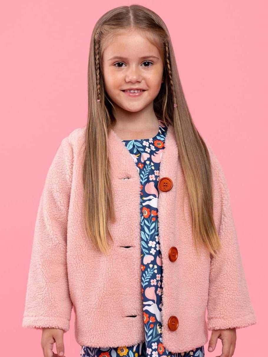 Faux Fur Light Pink Fuzzy Jacket - Oobi