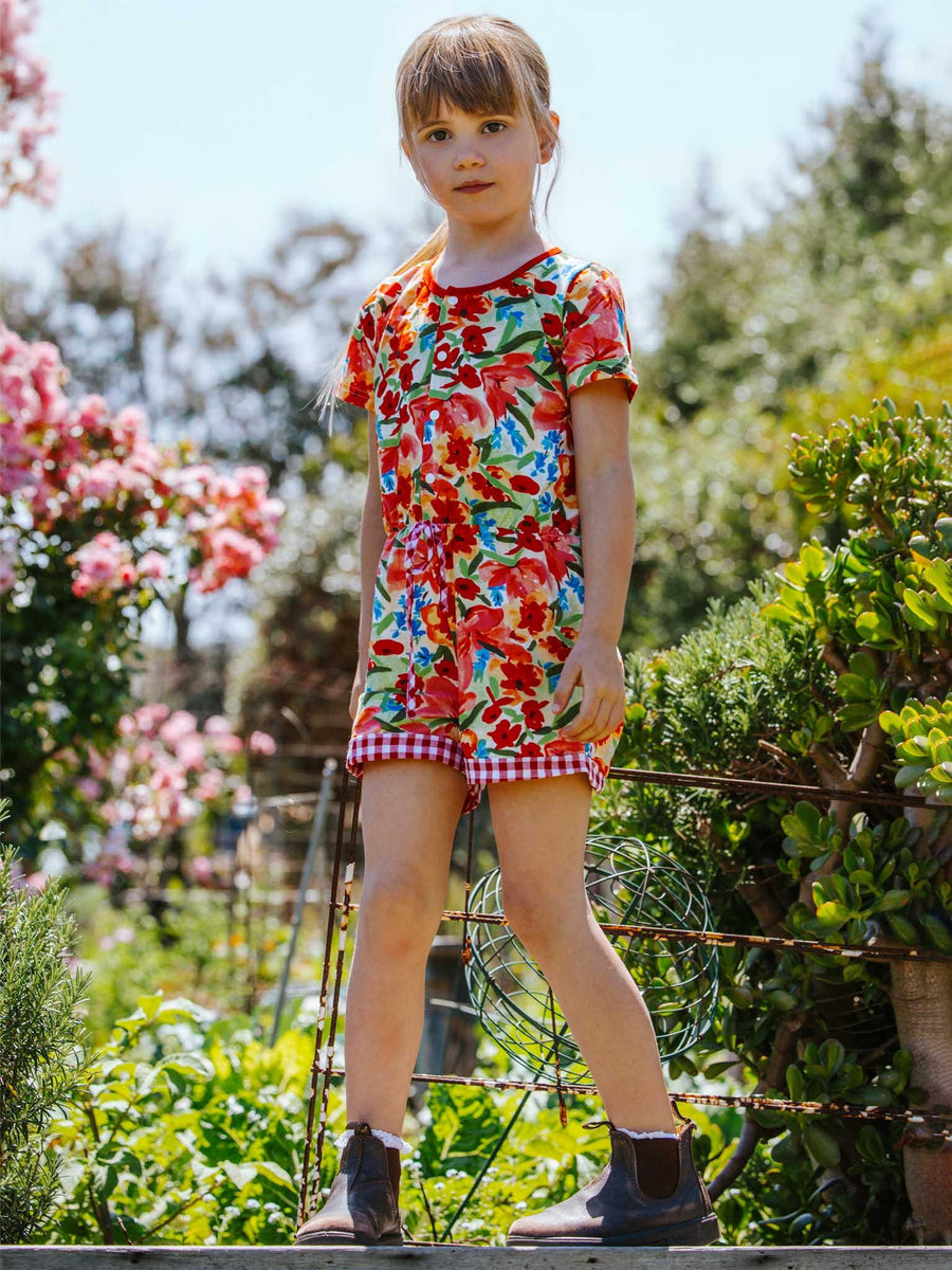 Wild Roses Jersey Playsuit