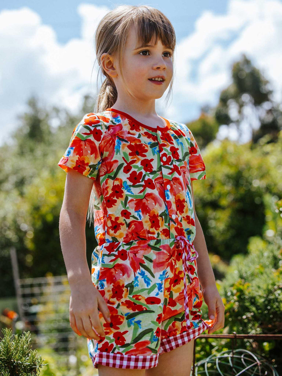 Wild Roses Jersey Playsuit