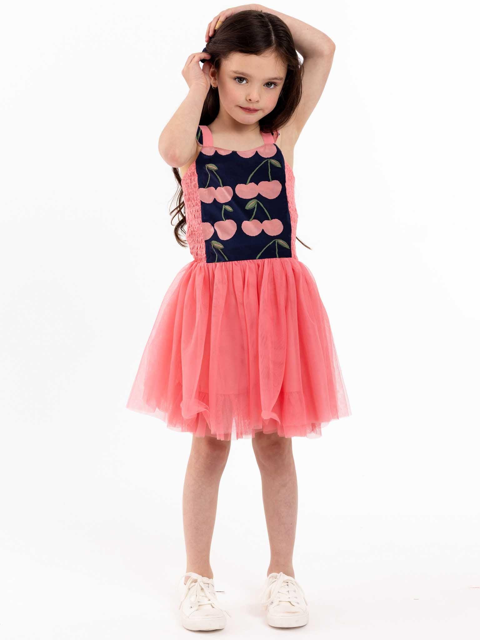 Navy Cherry Belle Tutu Dress - Oobi
