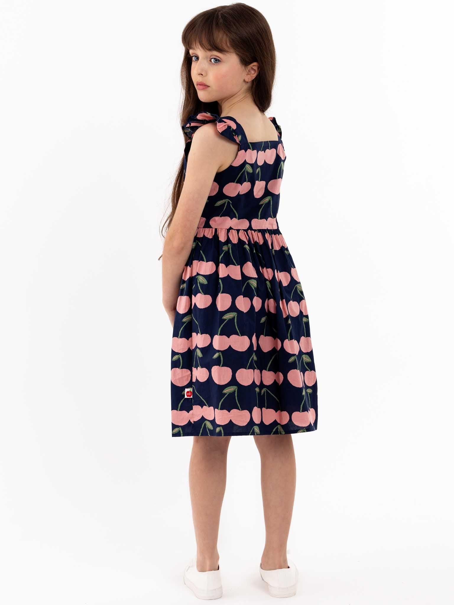 Navy Cherry Calista Dress - Oobi