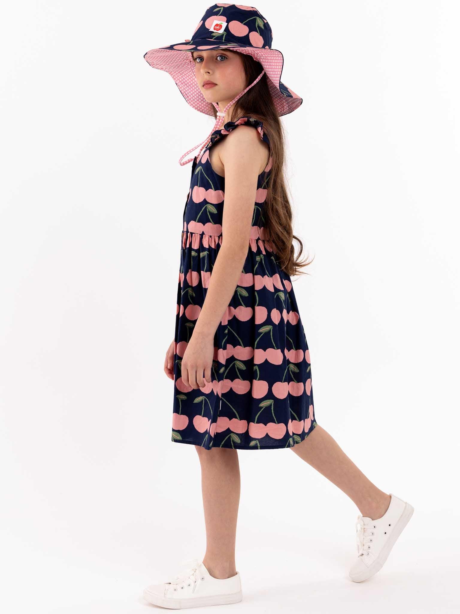 Navy Cherry Chloe Ponytail Hat - Oobi