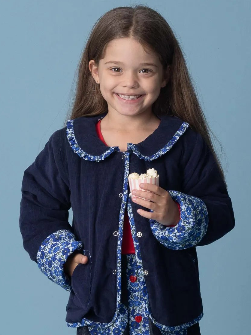 English Flowers Corduroy Quilted Jacket