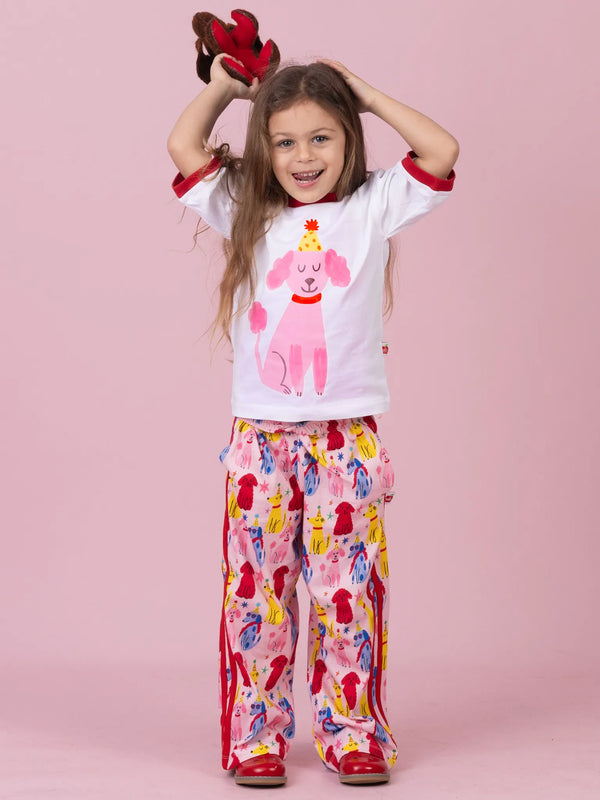 Party Pooches Wide-Leg Jersey Pants