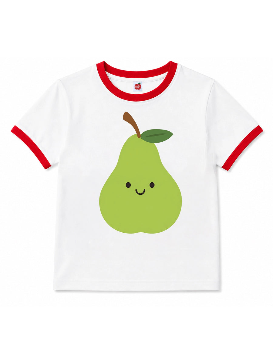 Happy Pear Tee with Red Binding