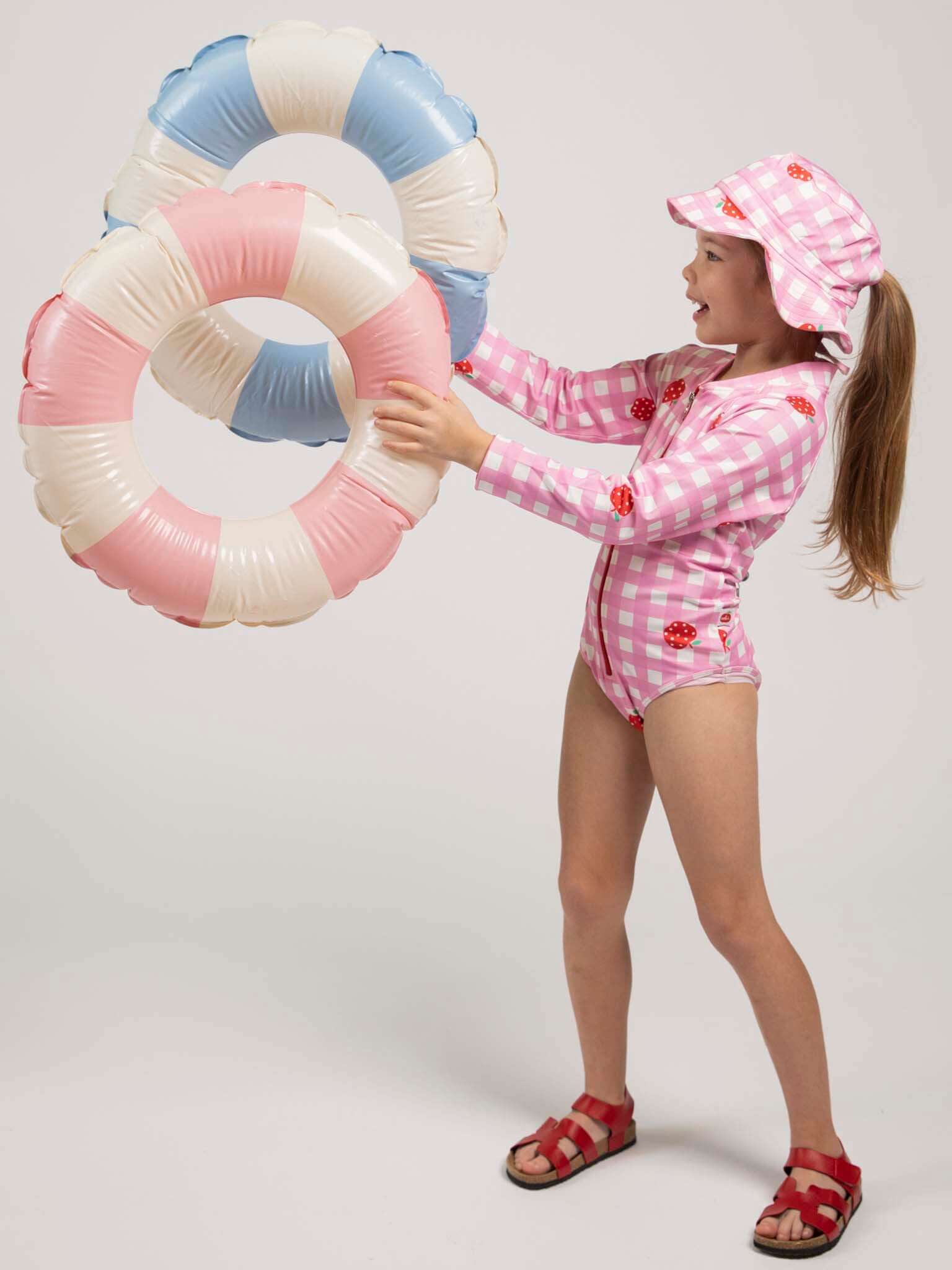 SPF 50 Gingham Long Sleeve Swimsuit