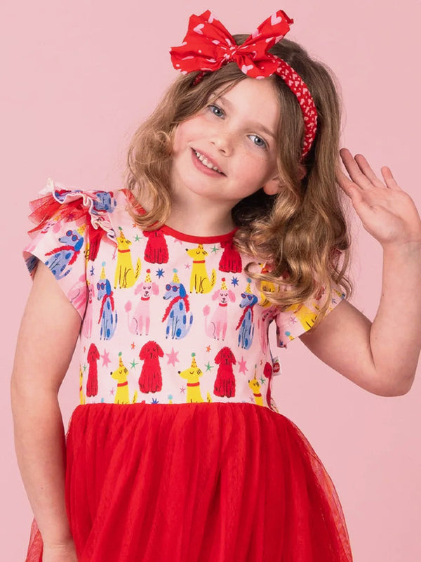 Pink & Red Mini Hearts Bow Headband