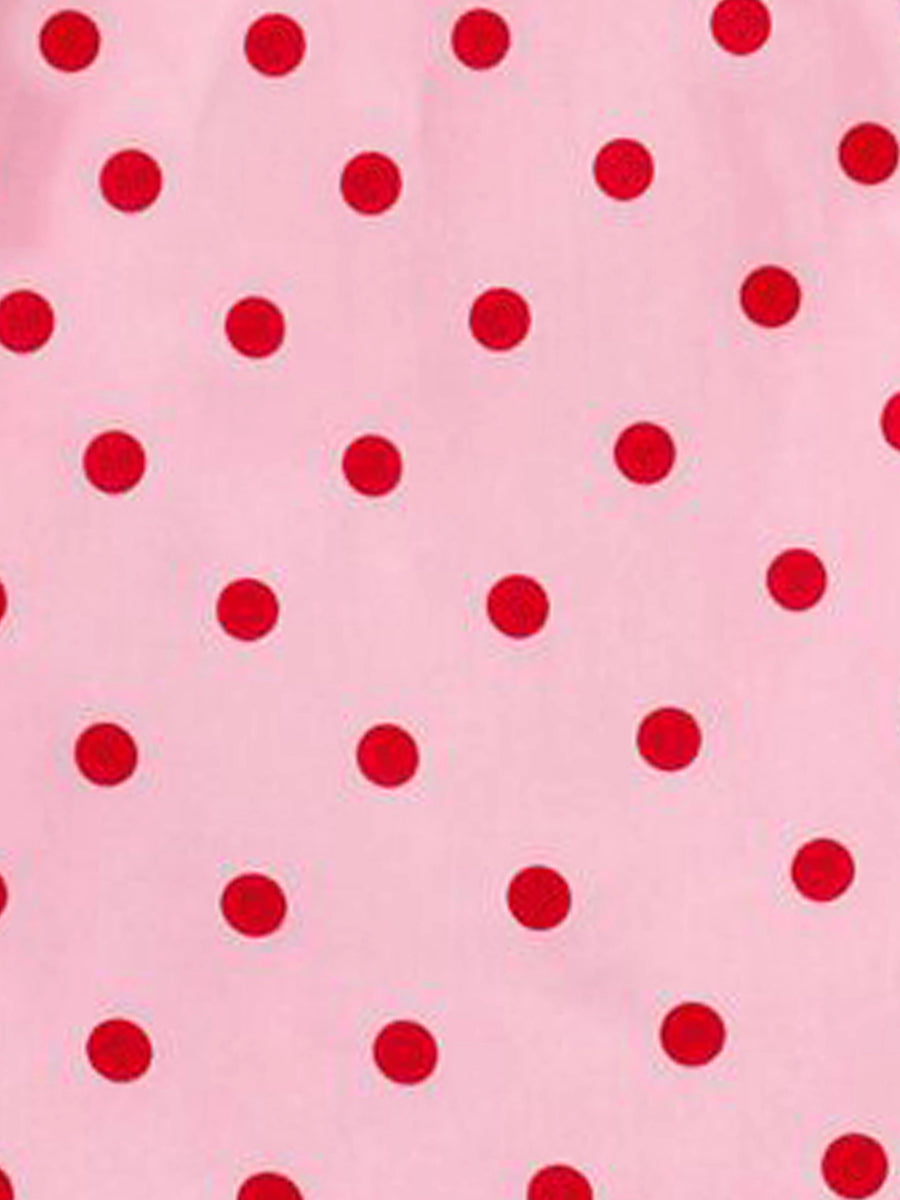 Pink & Red Dots Ruffle Shorts