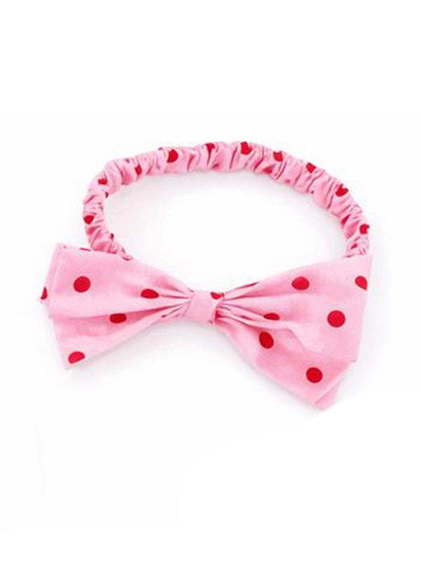 Pink & Red Dots Bow Headband