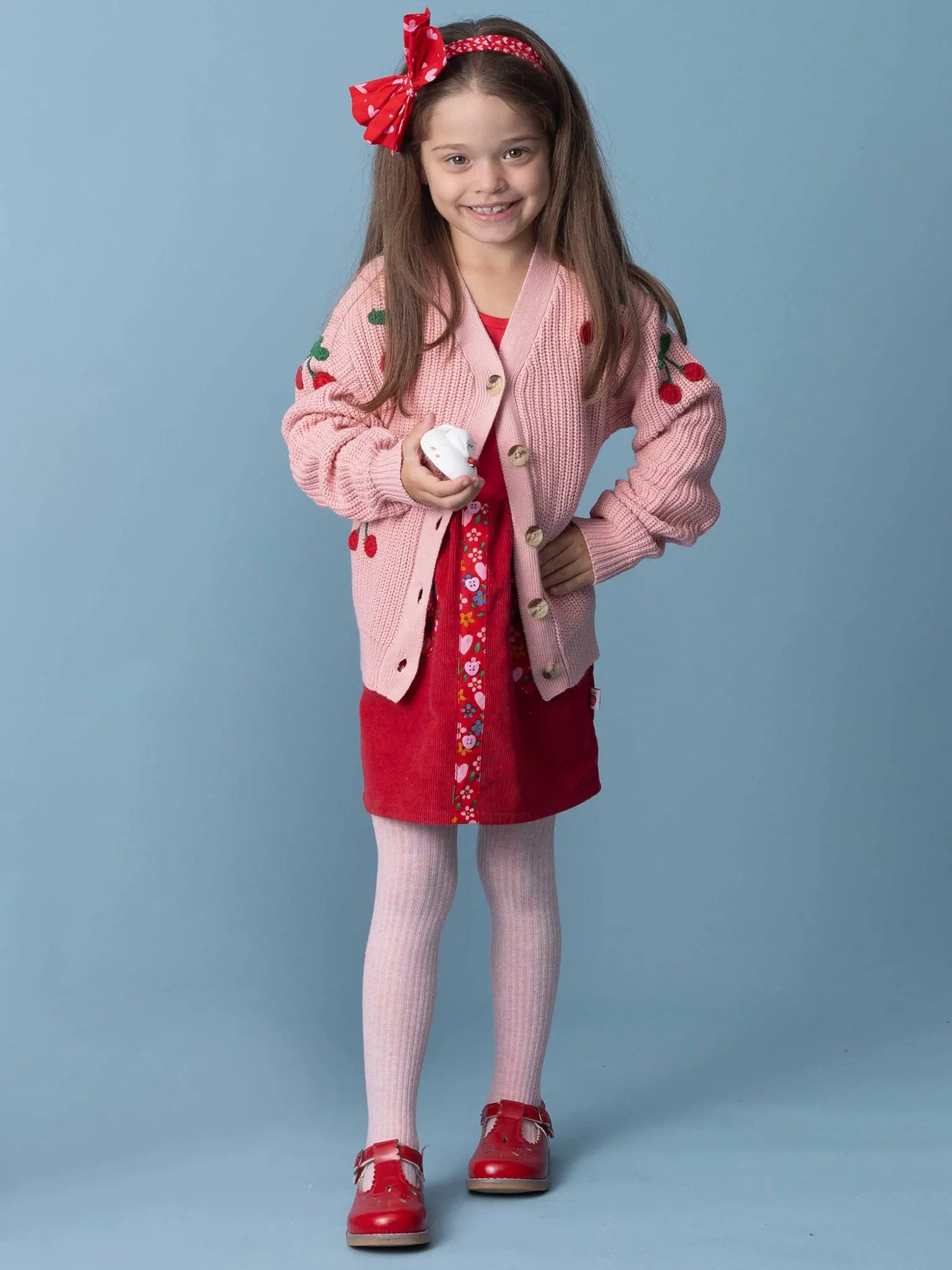 Fluttery Hearts Stretchy Bow Headband