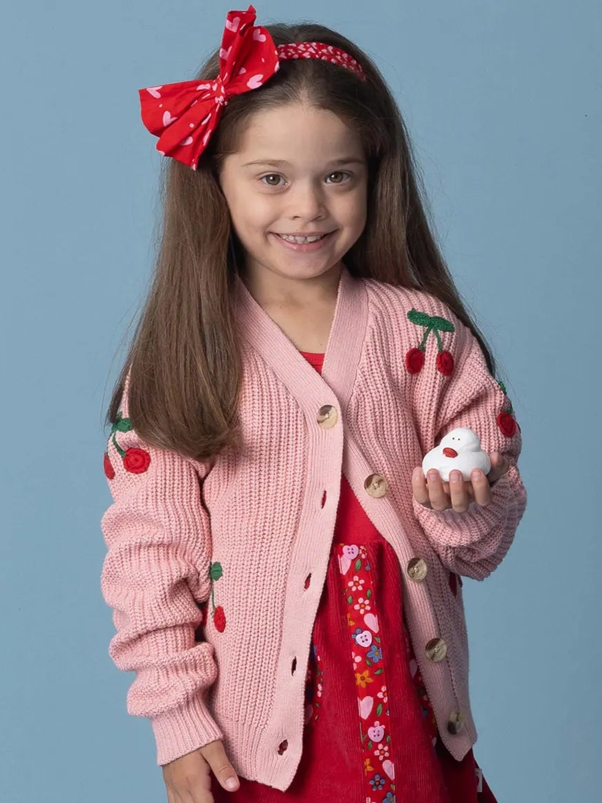 Cherry Appliqué Cardigan