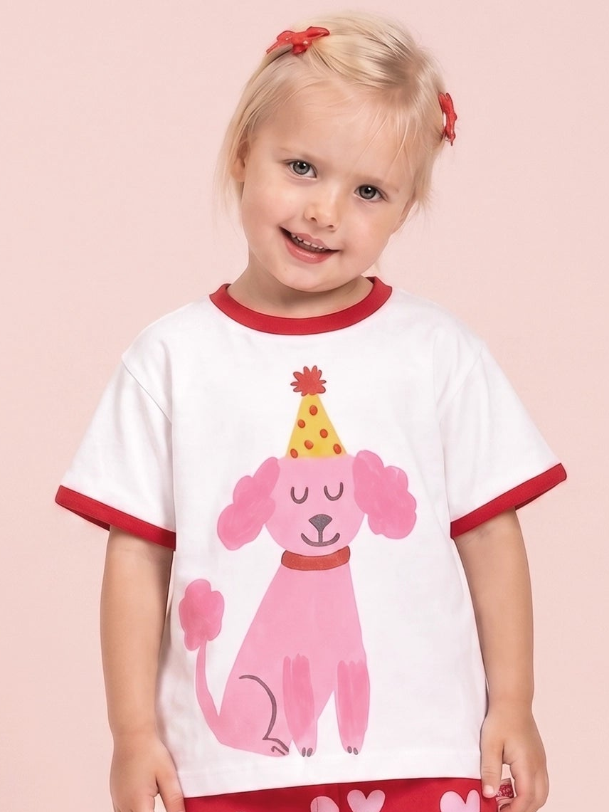 Party Pooch "Name" Tee - Pink Poodle on White (More Coming)