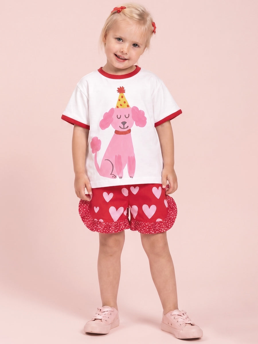Party Pooch "Name" Tee - Pink Poodle on White (More Coming)