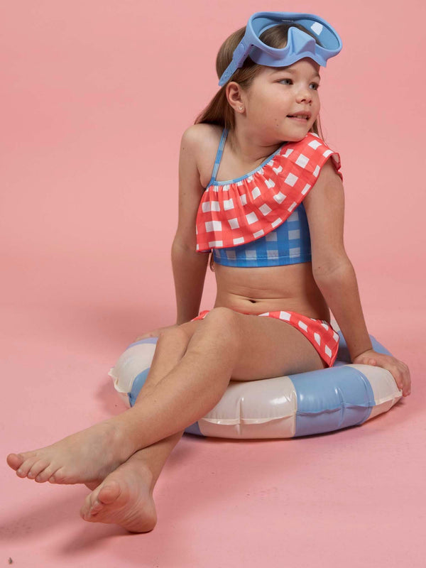 Red & Blue Gingham UPF 50+ Lou-Lou Bikini Set