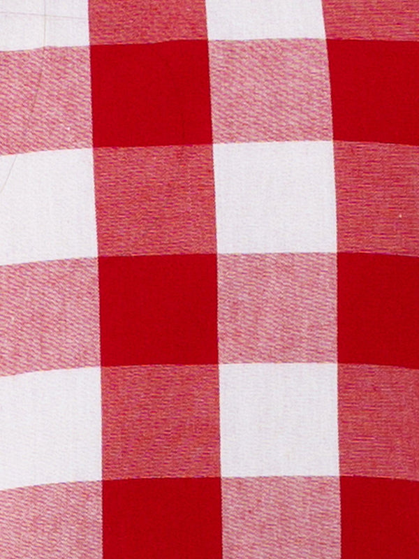 Red Gingham Bridgette Ponytail Hat