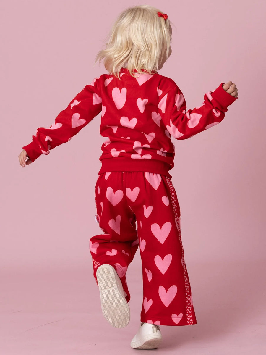 Red Heart Oversized Fleece Sweatshirt