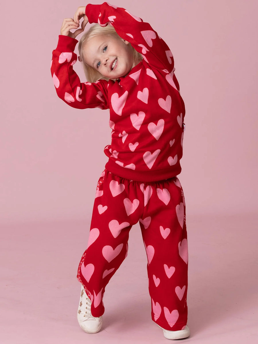 Red Heart Oversized Fleece Sweatshirt