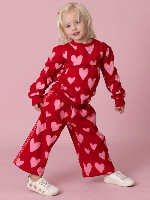 Red Heart Oversized Fleece Sweatshirt