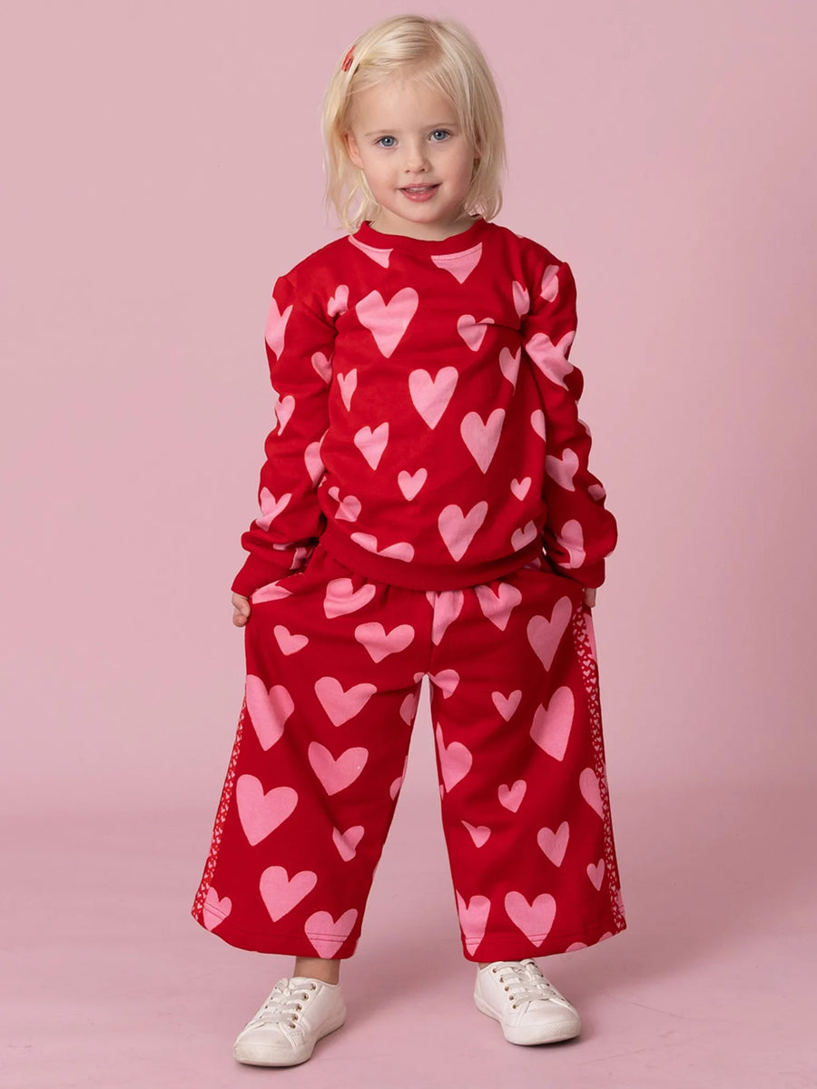 Red Heart Oversized Fleece Sweatshirt