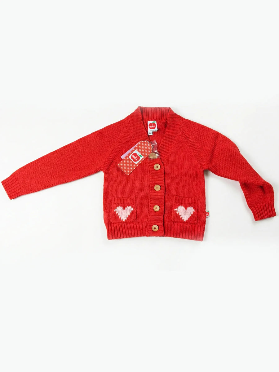 Oversized Heart Chunky Knit Cardigan