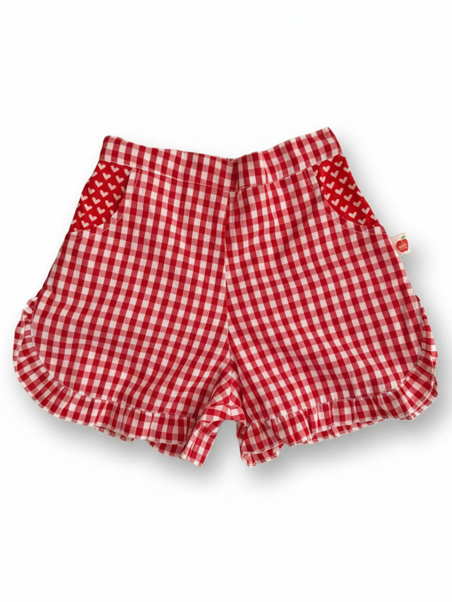 Red Gingham Ruffle Shorts