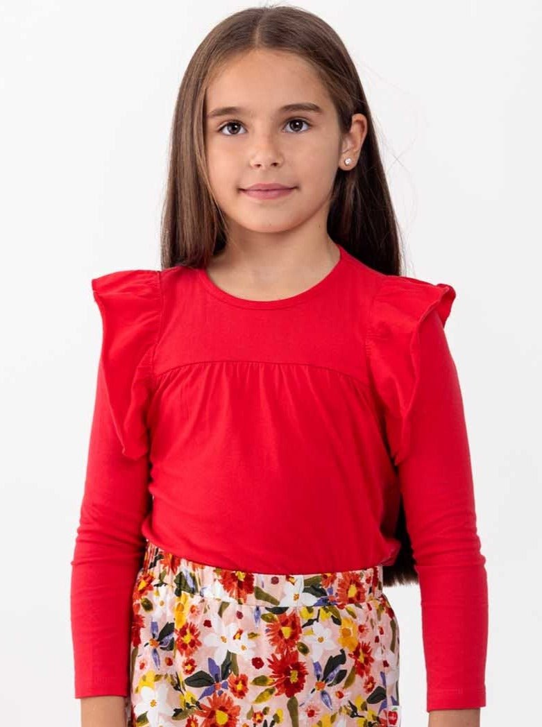 Gathered Red Tee - Oobi
