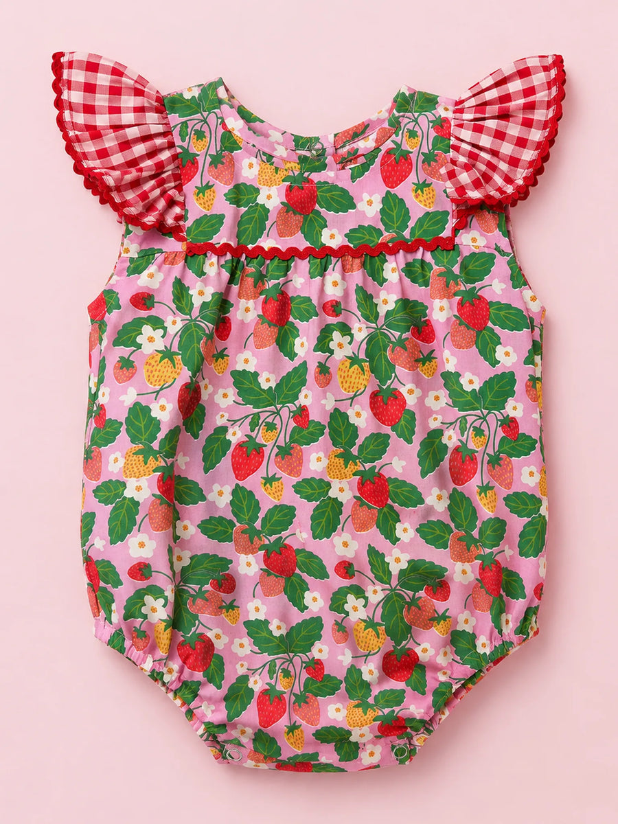 Strawberry Fields Baby Romper & Headband Bundle
