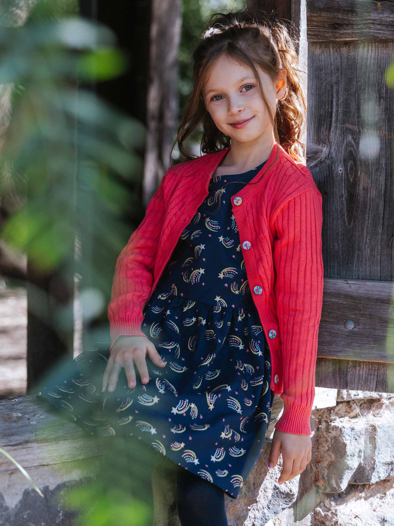 Star outer space galaxy girls winter dress
