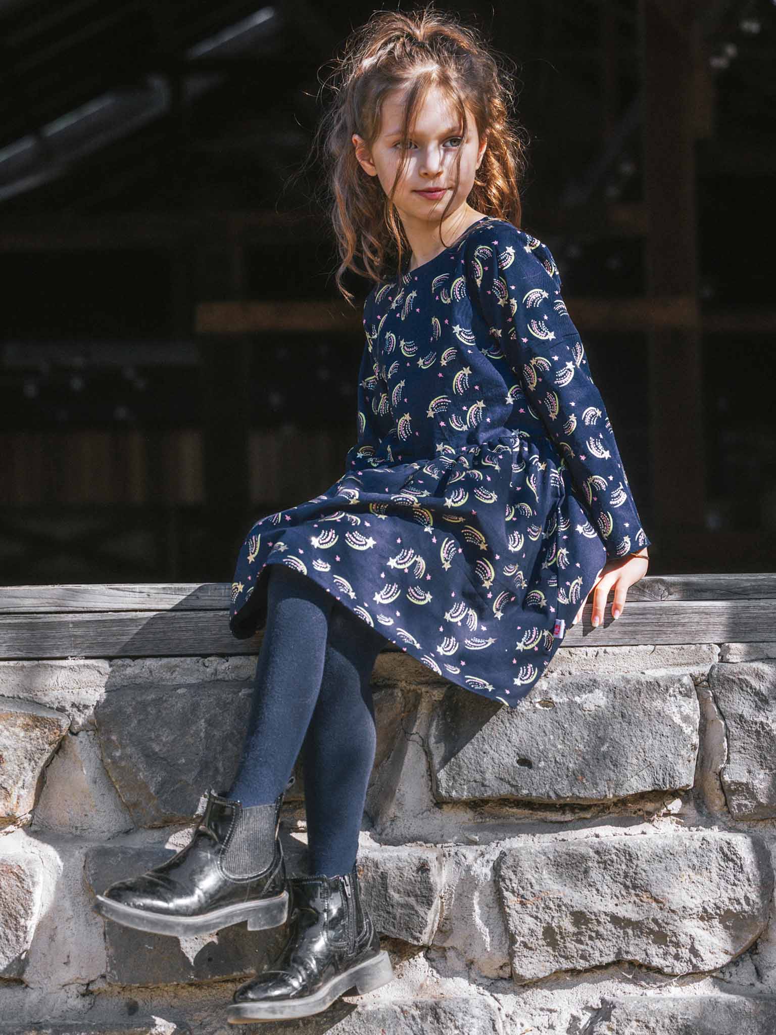 Star outer space galaxy girls winter dress