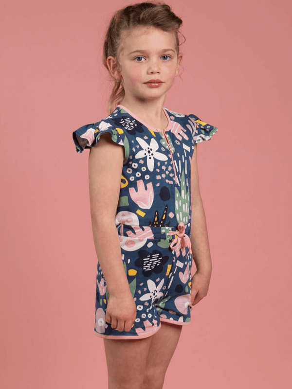 Navy Jungle Tala Jersey Playsuit