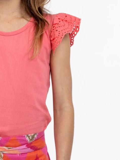 Lace Shoulder Sunset Tee - Oobi