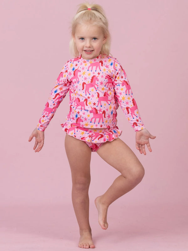 Magical Unicorn Ruffle Sun Safe Swim Set