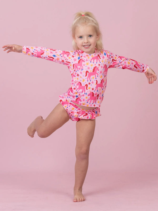 Magical Unicorn Ruffle Sun Safe Swim Set