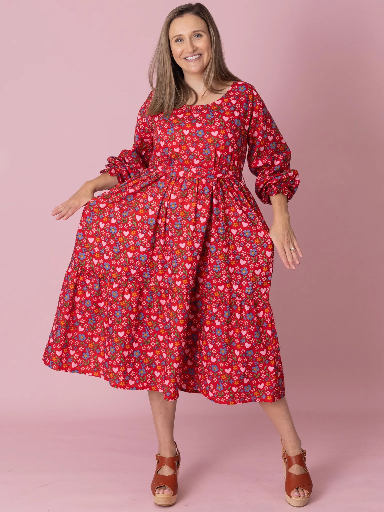 Wild Hearts Women’s Midi Sleeve Dress