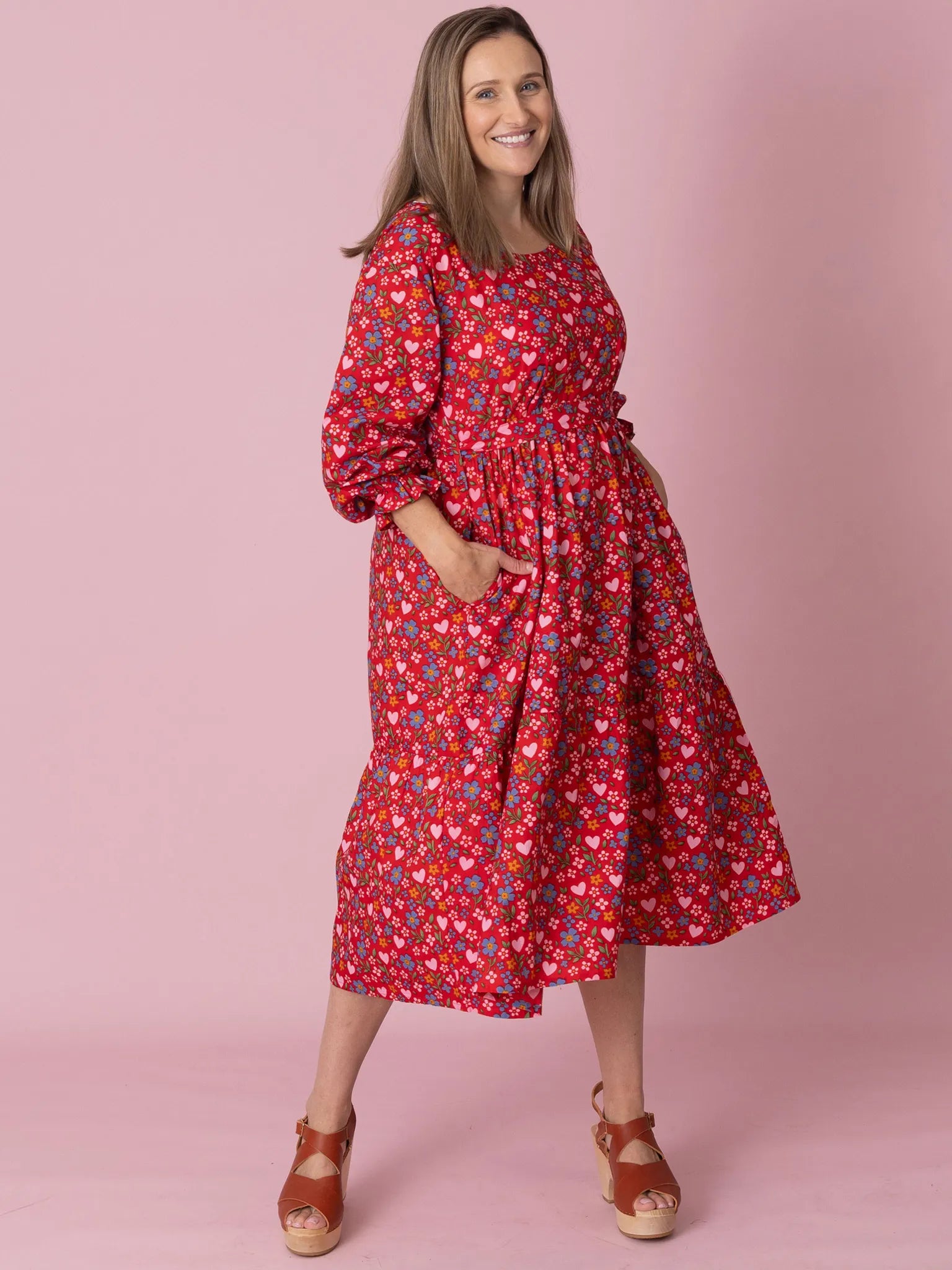 Wild Hearts Women’s Midi Sleeve Dress