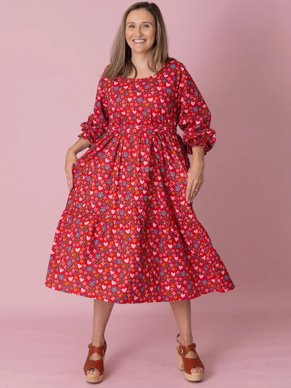 Women's Wild Hearts Long Sleeve Maxi Dress