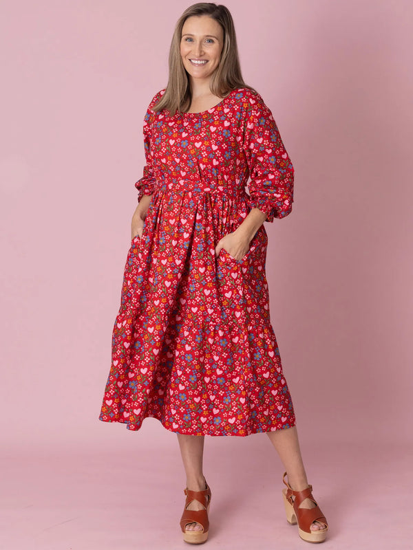 Women's Wild Hearts Long Sleeve Maxi Dress