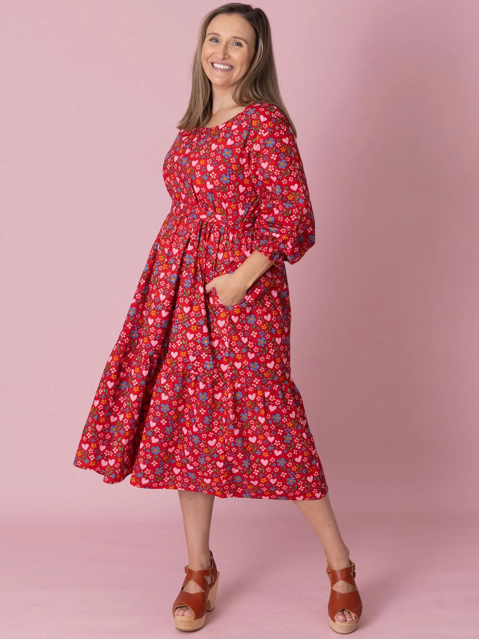 Wild Hearts Women’s Midi Sleeve Dress