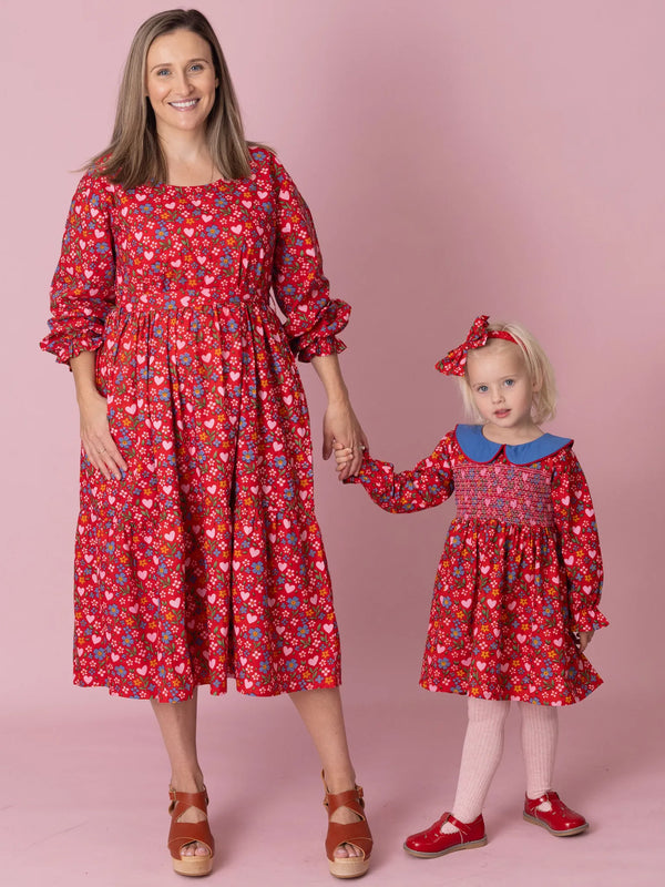 Women's Wild Hearts Long Sleeve Maxi Dress