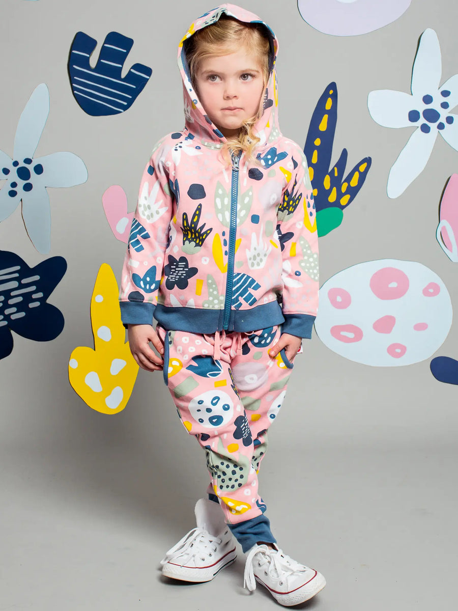 Pink Jungle Jersey Hoodie Jacket