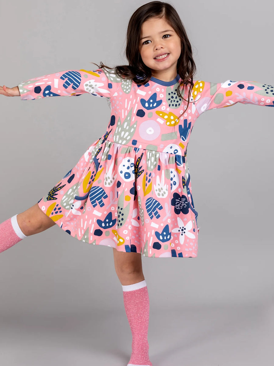 Pink Jungle Jersey Amelie Dress