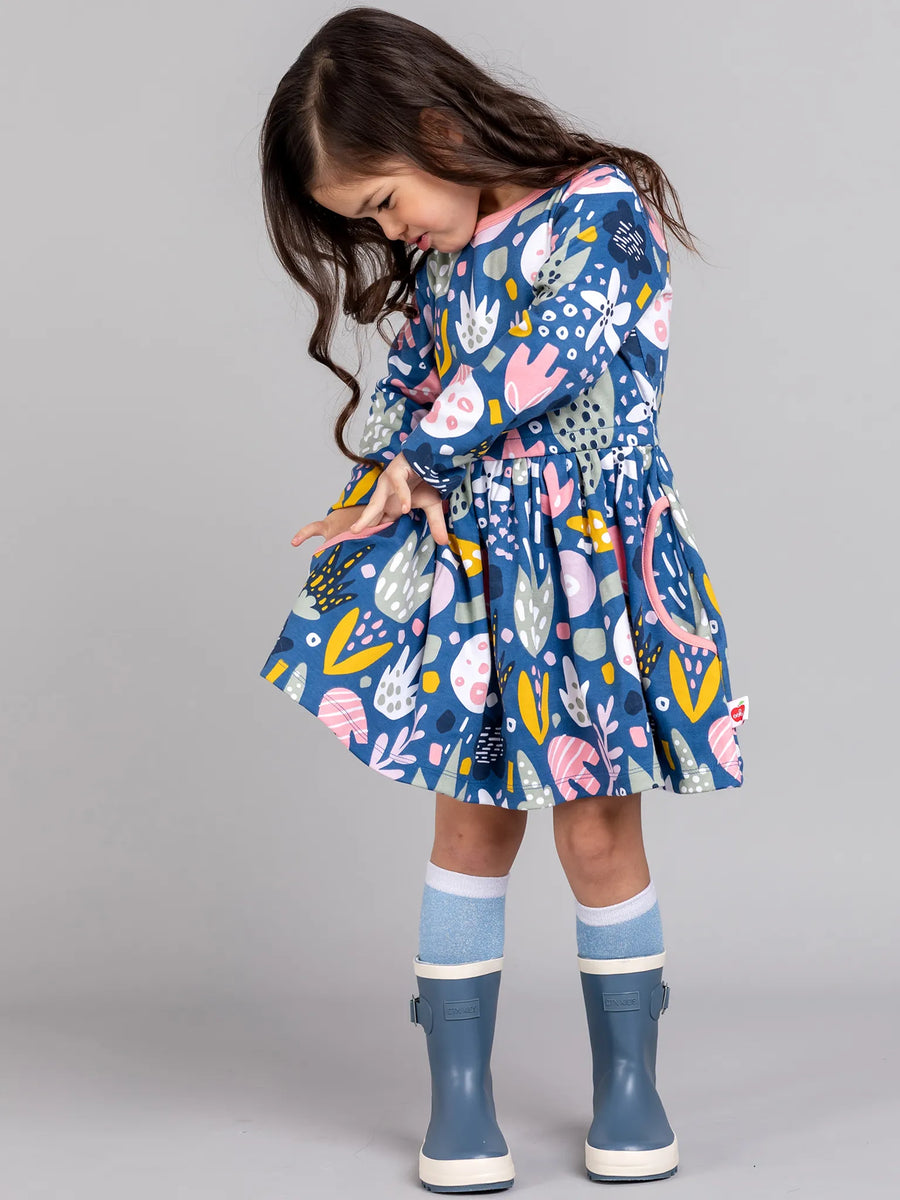 Navy Jungle Jersey Amelie Dress