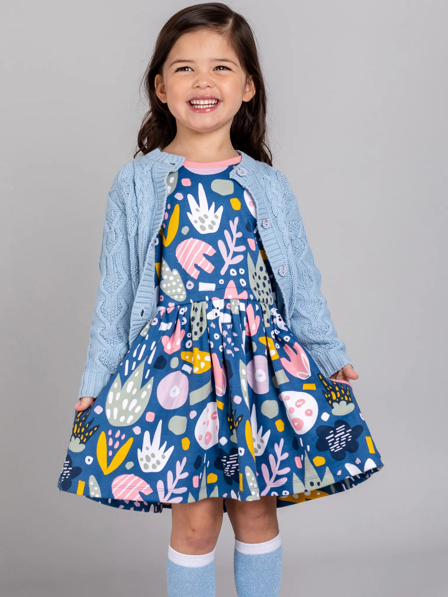 Navy Jungle Jersey Amelie Dress