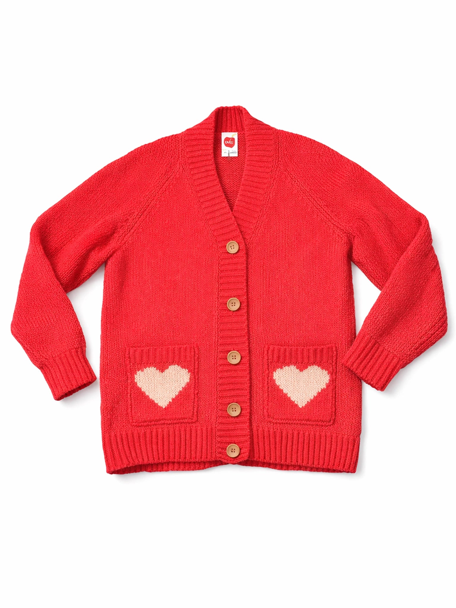 Women's Oversized Heart Chunky Knit Cardigan
