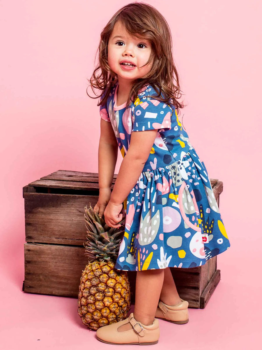 Navy Jungle Skater Dress