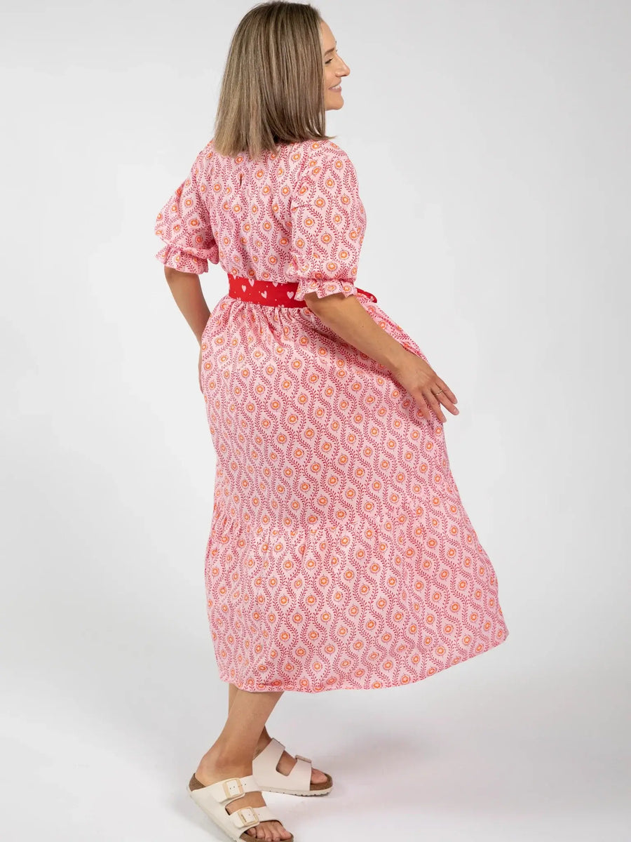 Women's Woodblock Maxi Dress
