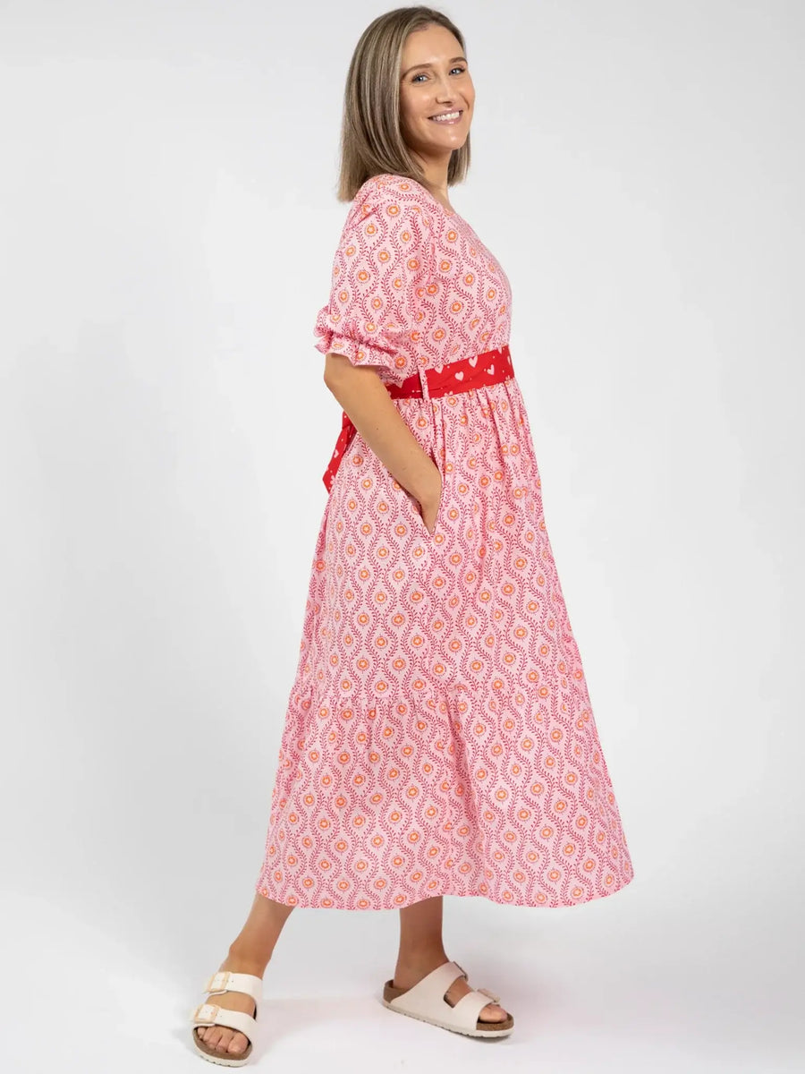 Women's Woodblock Maxi Dress