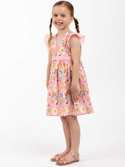 Adriana Pink Watercolour Dress - Oobi